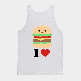 I love Hamburger Kawaii design Tank Top